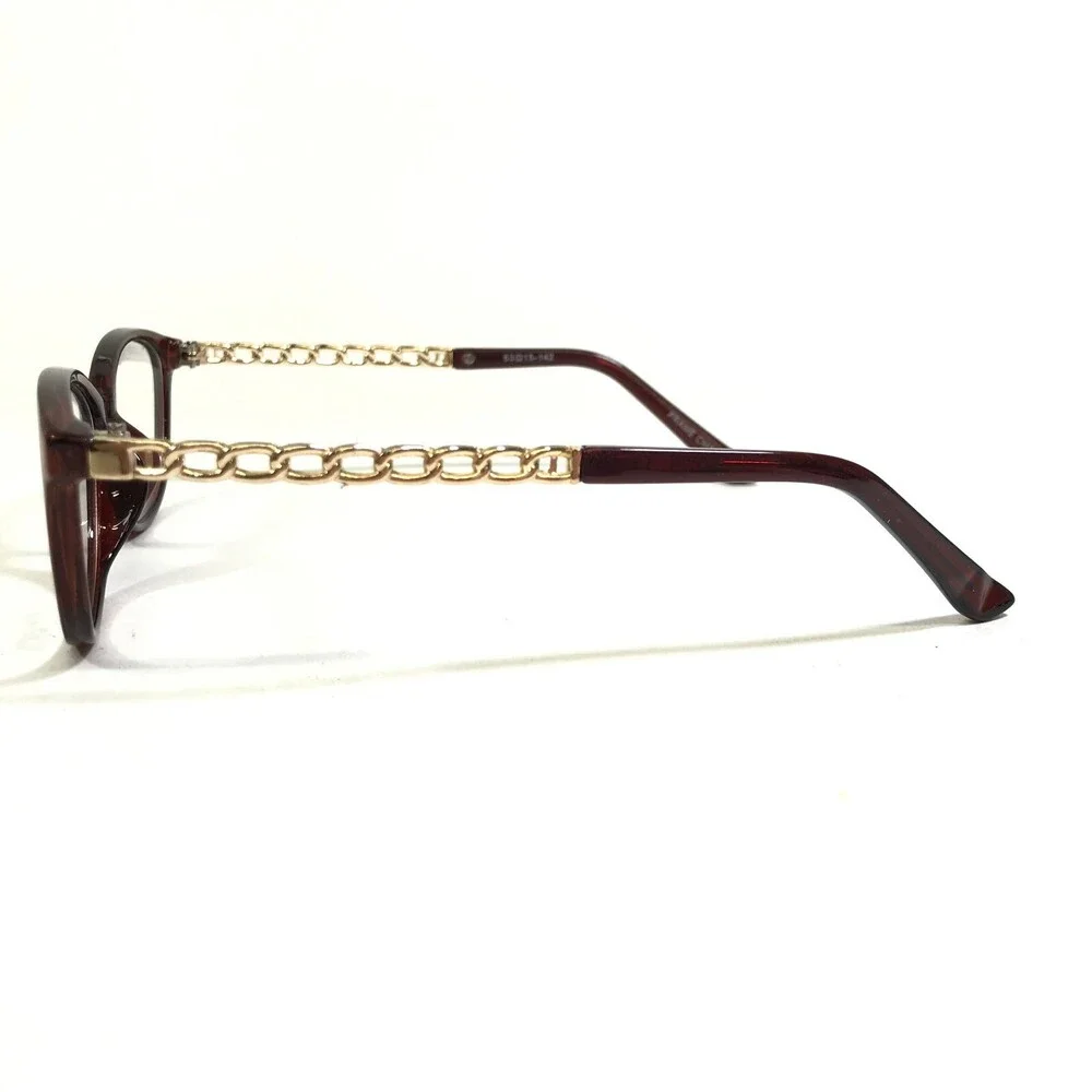 Parade Eyeglasses Frames 2120 BROWN Clear Gold Chains Full Rim 53-15-142